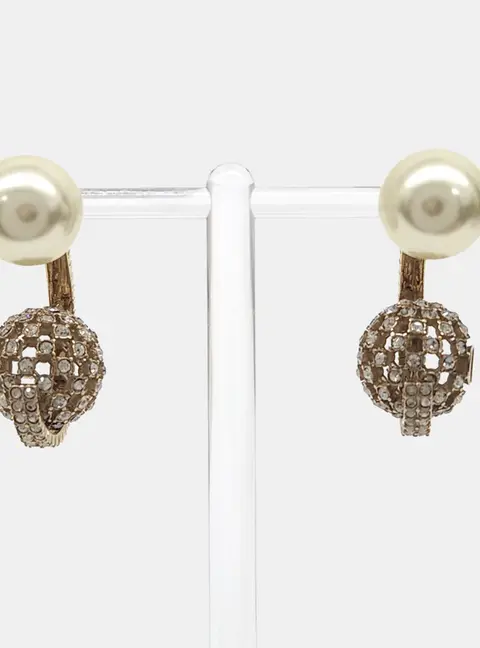 Christian Dior Gold Pearls Tribal Earrings