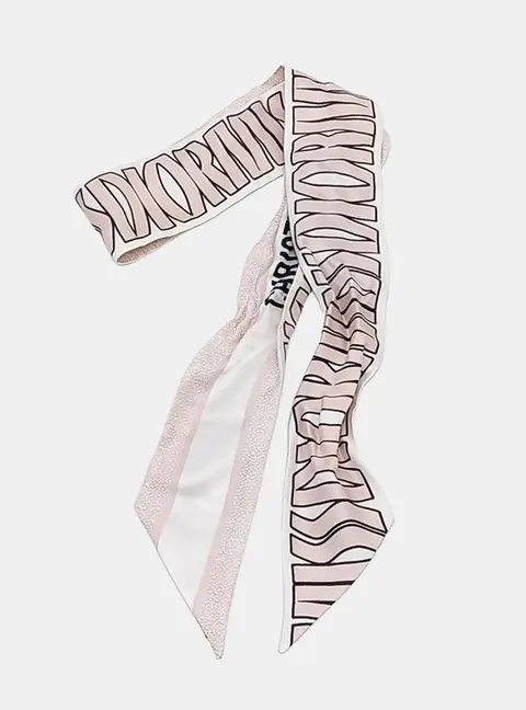 Christian Dior silk pink twilly scarf