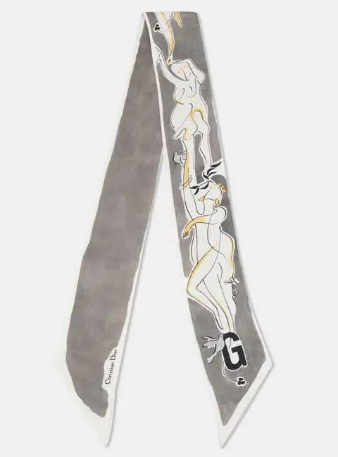 Dior Multicolor ABCDior G Silk Mitzah Scarf