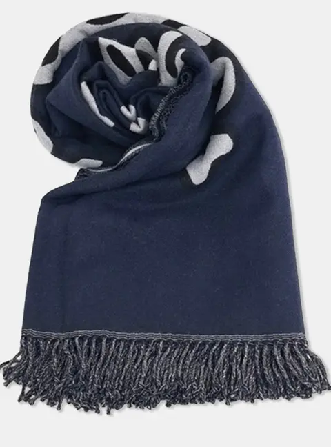 Christian Navy Wool Dior blanket and shawl