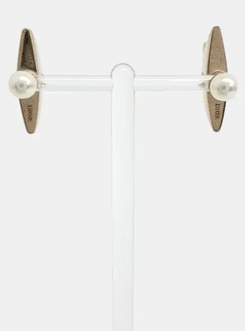 Christian Dior Tribal Gold Pearl Star Earrings