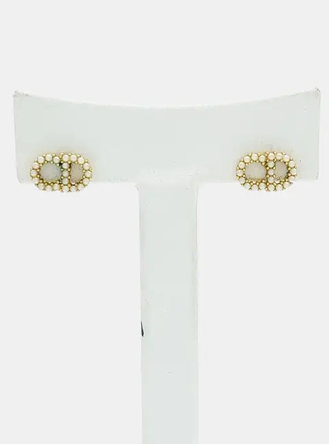 Christian Dior Metal logo earrings
