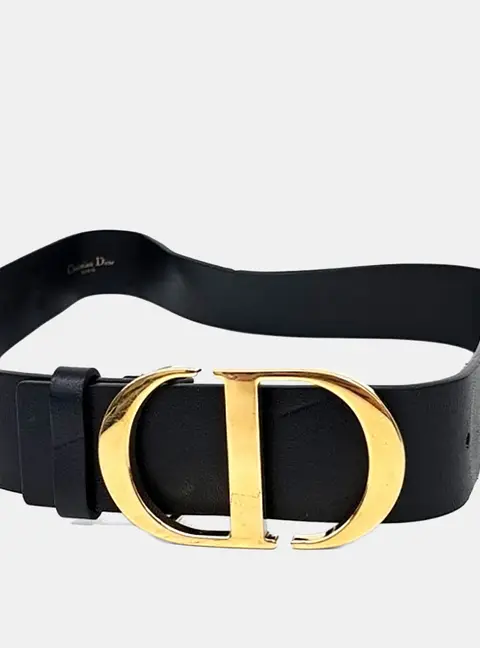 Christian Dior Black Leather Belt