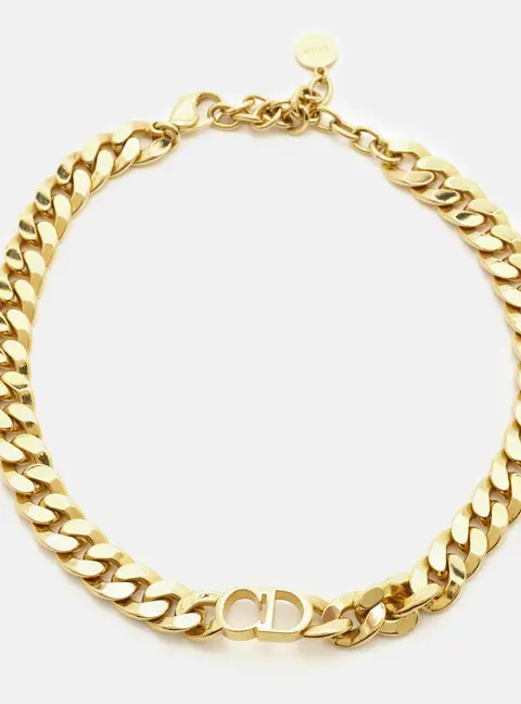 Dior CD Danseuse Etoile Gold Tone Choker Necklace