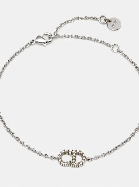 Christian Dior CD Crystals Silver Tone Bracelet