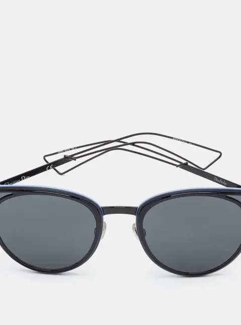 Dior Black/Blue 006P9 Sculpt Frame Cat Eye Sunglasses