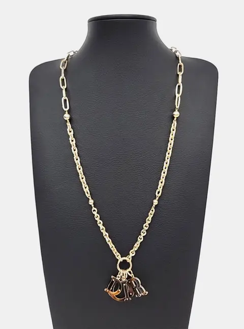 Christian Dior Logo Gold Necklace