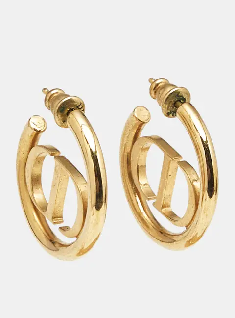 Dior 30 Montaigne CD Gold Tone Earrings