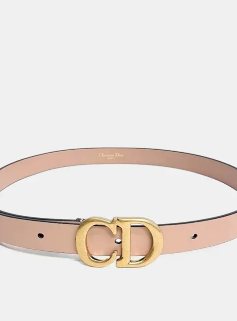 Christian Dior Saddle Beige Leather Gold CD Buckle Belt