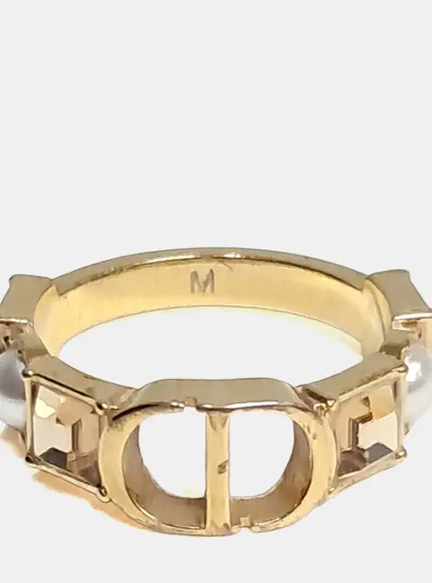 Dior Gold Tone Metal Ring M