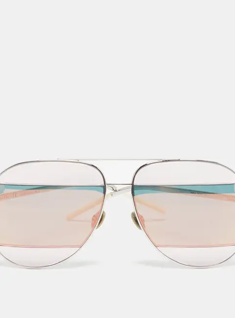 Dior Pink/Silver Tone 0100J Split 2 Aviator Sunglasses