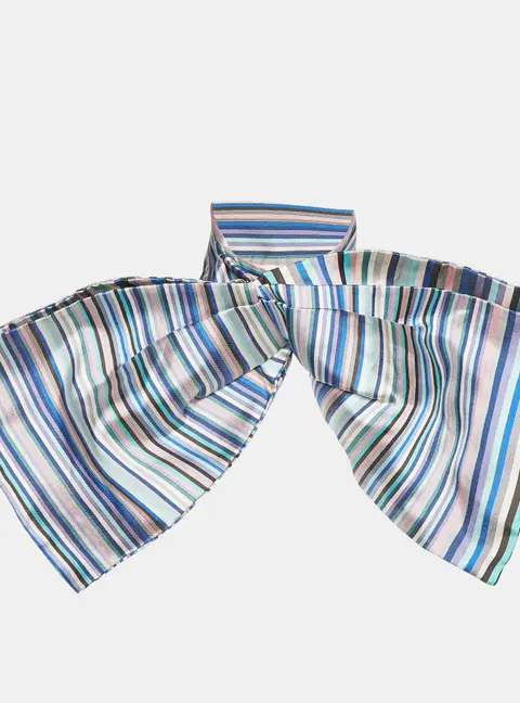 Dior Multicolour Striped Silk Large Twist Bow One Size
