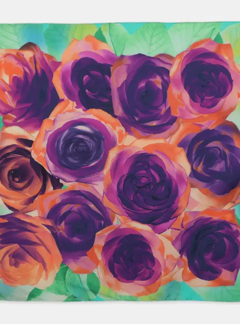 Dior Multicolor Floral Print Silk Scarf
