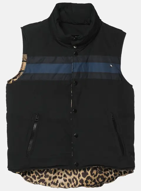 Dior Multicolor Leopard Print Polyester Sleeveless Reversible Jacket L