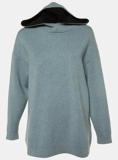 Dior Grey Cashmere Blend J'adior 8 Hooded Sweater S
