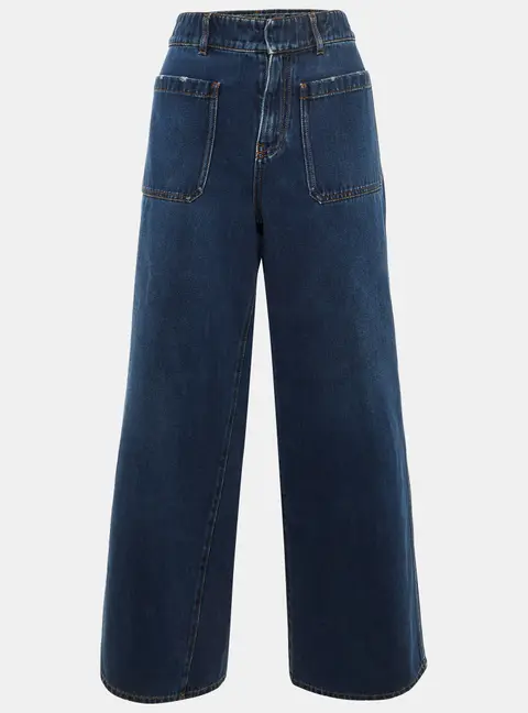 Dior Blue Denim Wide Leg Jeans M/Waist 31"