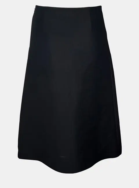 Dior Black Virgin Wool Silk Mid -Length Straight Skirt S Women Clothes Bottomwear