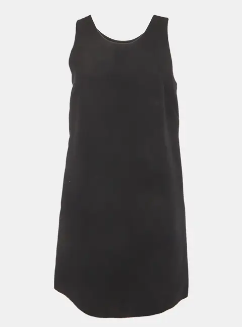 Dior Black Wool Blend A-Line Mini Dress L