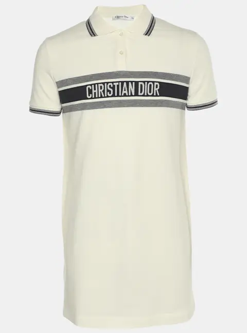Dior White Knit Logo Dioriviera Polo T-Shirt M