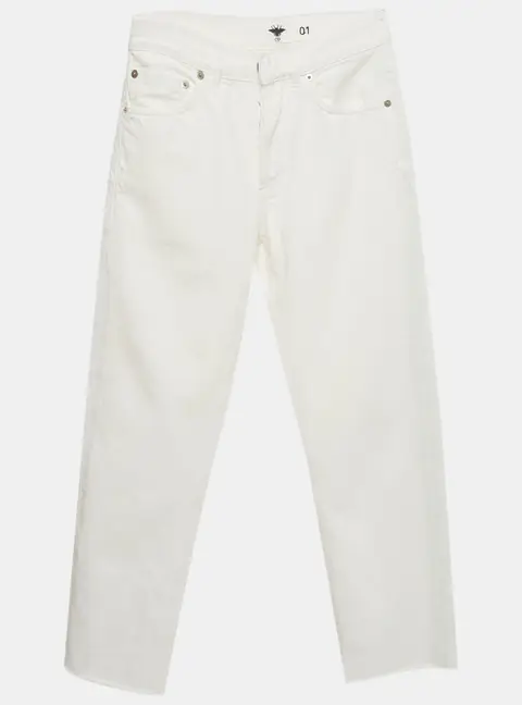 Christian Dior White Denim Straight Fit Jeans XS/Waist 24"