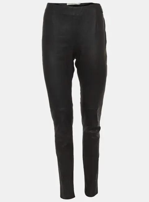 Christian Dior Black Leather Skinny Pants M