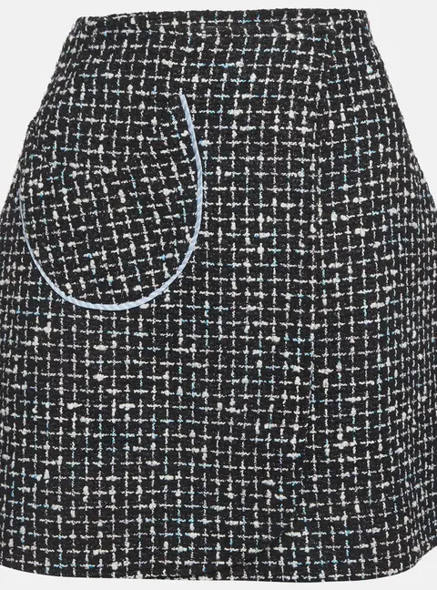 Christian Dior Black Tweed Wrap Mini Skirt M