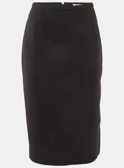 Christian Dior Black Gabardine Pencil Skirt L