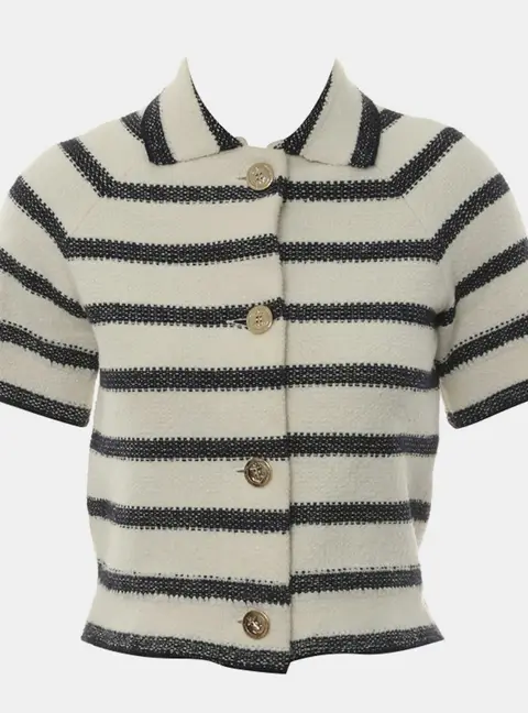 Dior Stripes Short Sleeve Jacket Top US 4