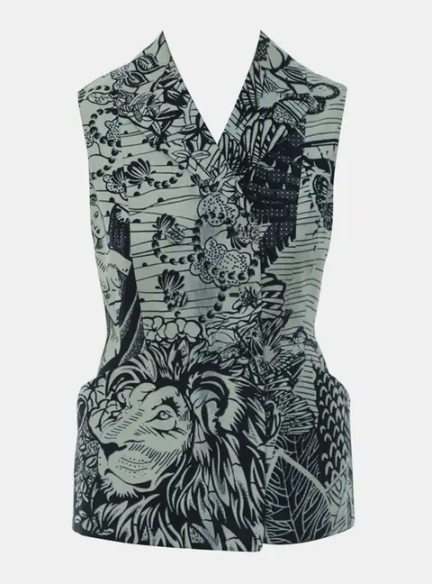 Dior Cruise 2020 Double Breasted Botanical Printed Vest