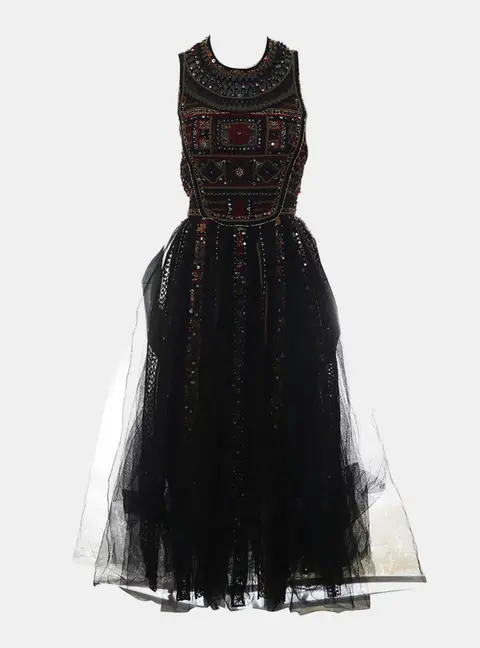 Dior Runway Dior Cruise 2020 Mesh Embellished Halter Neck Gown