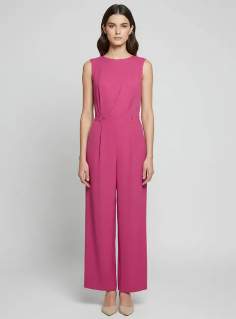 Dior Pink Silk Crepe Sleeveless Jumpsuit M