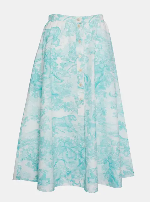 Dior Lilly of The Valley Dioriviera A-line Midi Skirt FR 38