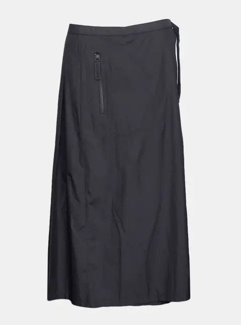 Dior Black Buckle Belt Wrap Midi Skirt FR 42