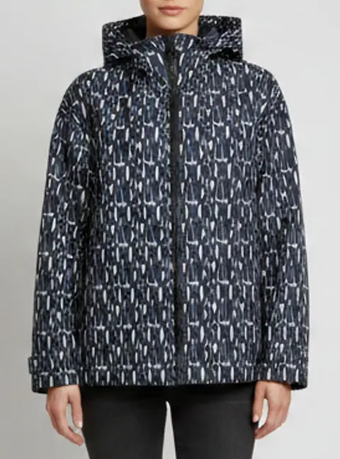 Christian Dior Navy Blue Printed  Jacquard Zip Up Jacket M