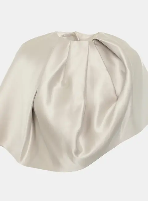 Dior Grey Satin Poncho S