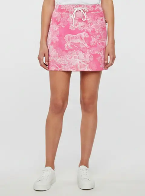 Christian Dior Pink Toile de Jouy Reverse Jacquard Mini Skirt L