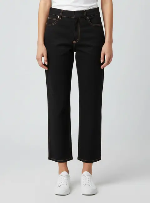 Christian Dior Black Denim Regular Fit Cropped Jeans M/Waist 29"