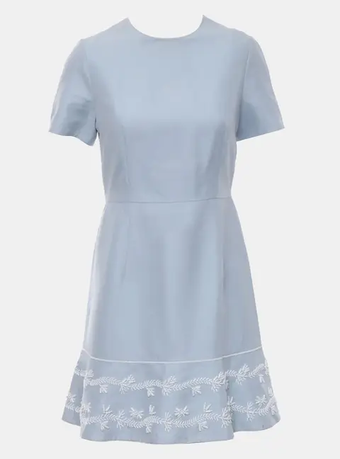 Dior Blue Embellished Hem Dress