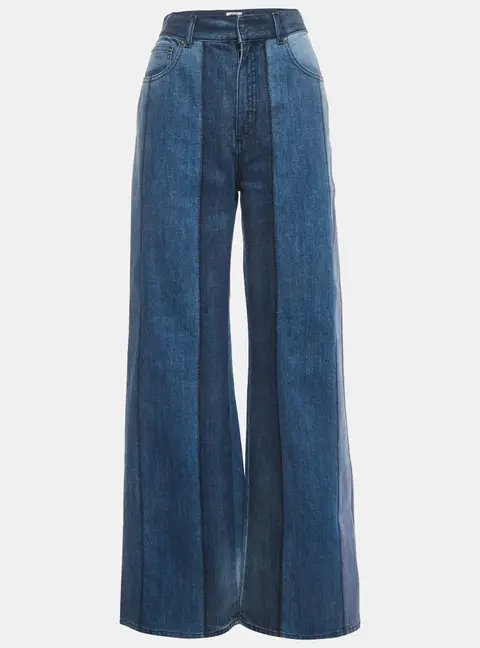 Christian Dior Blue Denim Dual Tone Patchwork Jeans M/ Waist 29"
