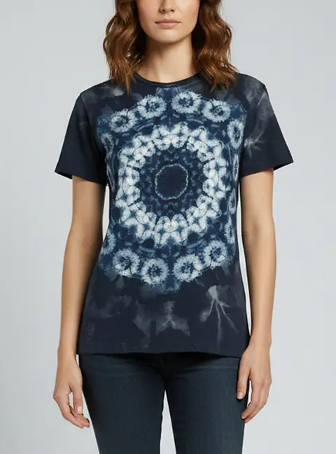 Christian Dior Blue Printed Cotton & Linen Kalei Diorscopic T-Shirt S