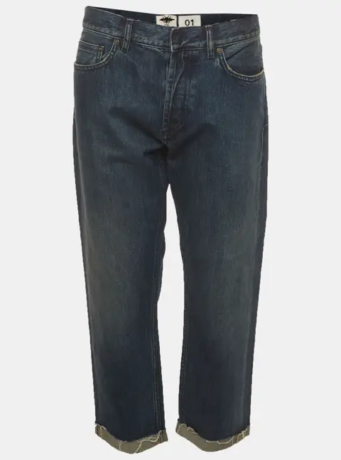 Christian Dior 30 Montaigne Blue Cropped Boyfriend Jeans M/Waist 34"