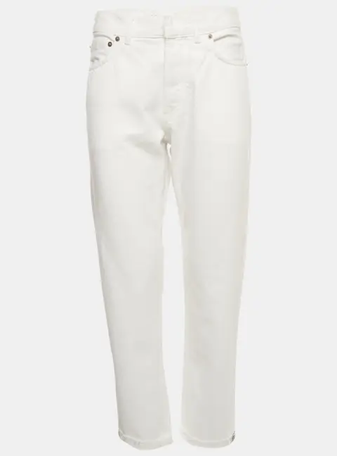 Christian Dior White Denim Straight Leg Boyfriend Jeans S/Waist 27"