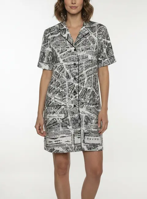 Christian Dior White / Black Printed Silk Short Sleeve T-Shirt S
