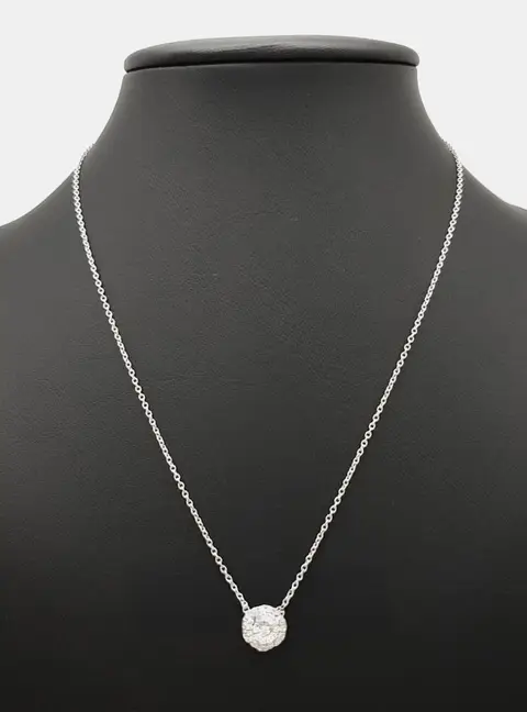 Christian Dior 18k White Gold Diamond Rose Dior Couture Necklace