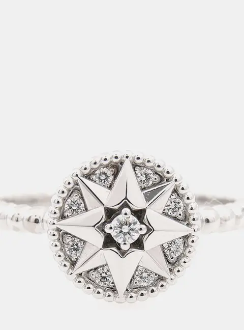 Christian Dior Diamond Rose de Vent Ring EU 51