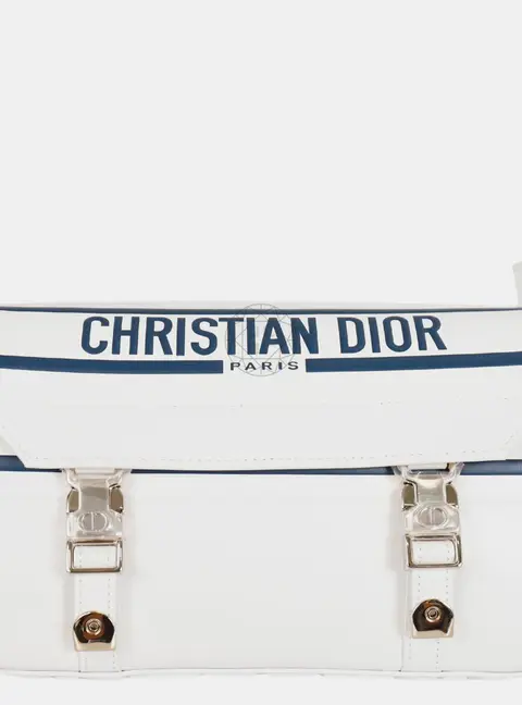 Christian Dior Dior Camp Small White Calfskin Leather Messenger Bag