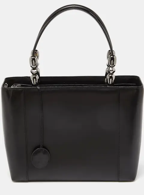 Dior Black Bruhsed Leather Malice Tote