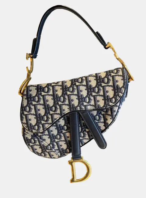 Dior Saddle Blue Oblique Jacquard Shoulder Bag