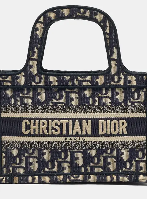 Dior Book Tote XS Navy Blue Canvas Tote Bag