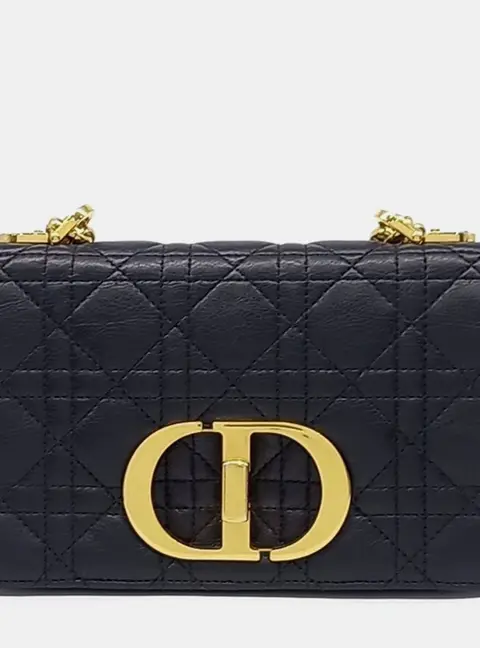 Dior Caro Small Black Cannage Lambskin Leather Shoulder Bag